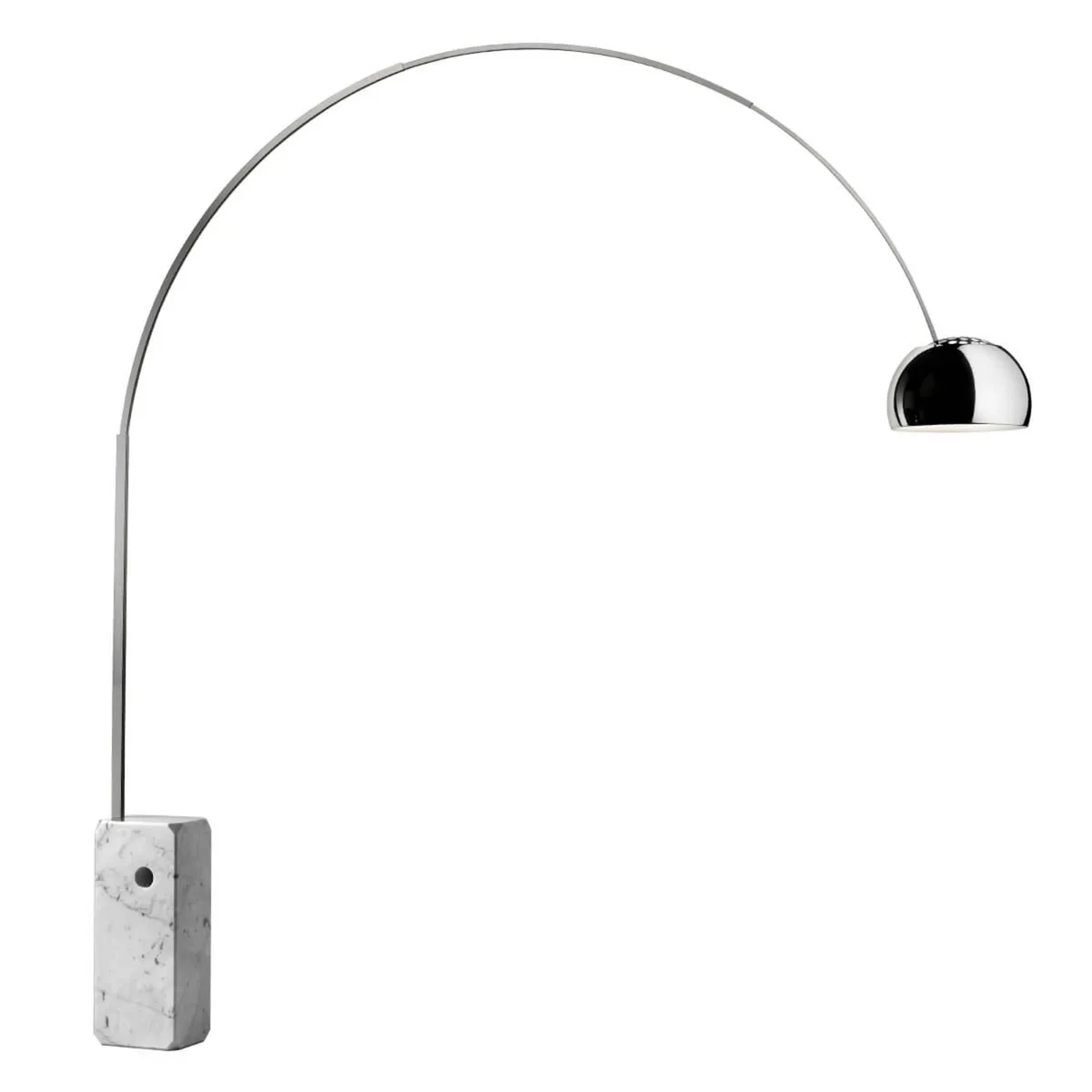 Arco buet gulvlampe krom